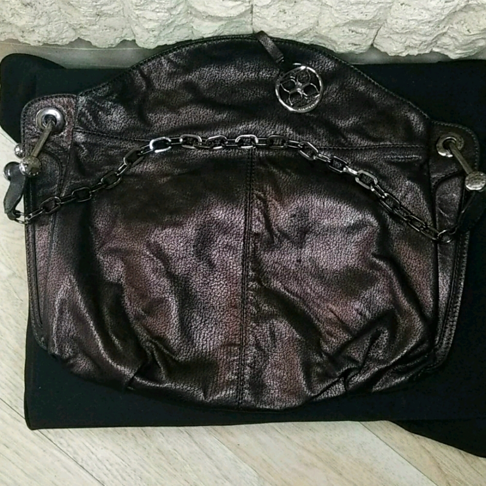 BCBGMAXAZRIA shimmering leather purse